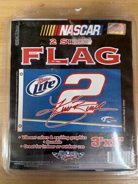 NASCAR Kurt Busch #2 Miller Lite 2 Sided Flag Win Craft Racing 3'x5' NEW